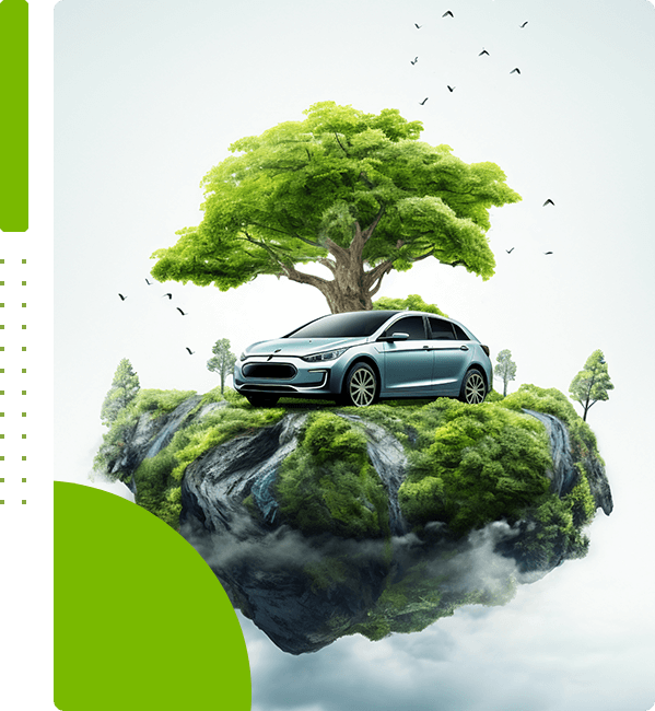 Electric car logo eco friendly technology